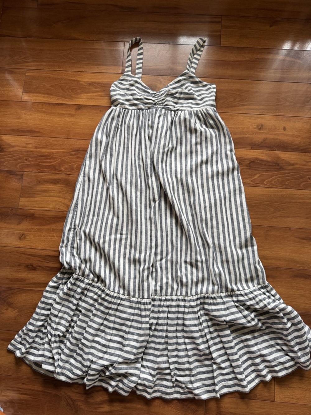 Banana Republic Striped Linen Maxi Dress L